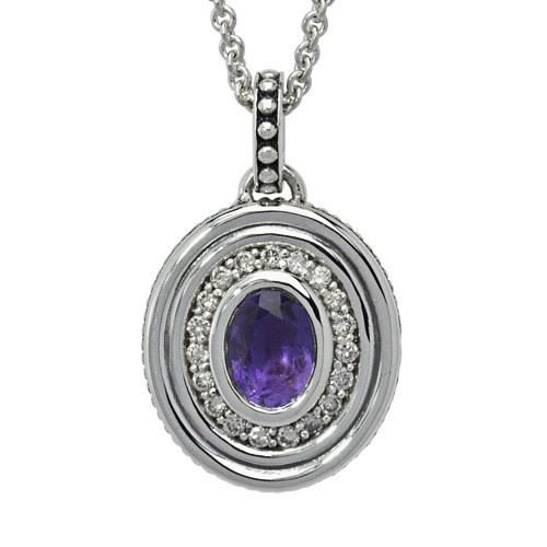 Amethyst Diamond Cremation Pendant